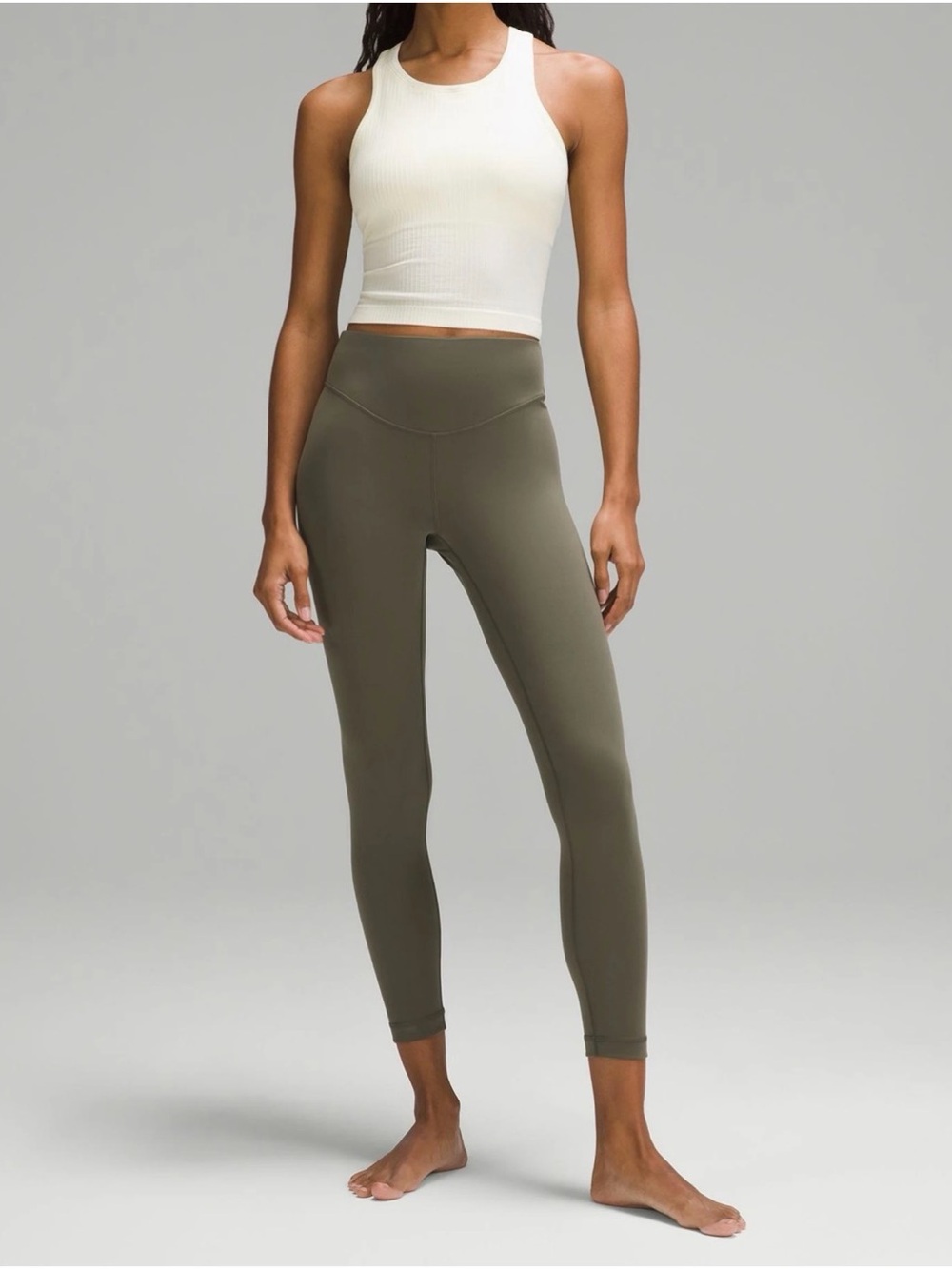 Lululemon Athletica - Wunder Under SmoothCover HR Tight 25” - Army Green size 6